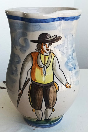 2 Litre Spanish Faience Jug 1a