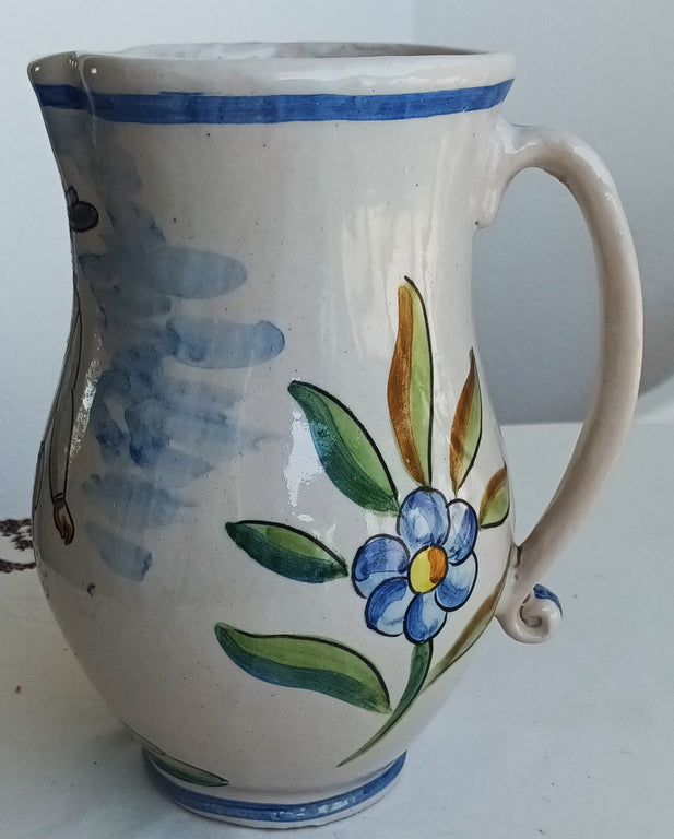 Large Vintage Spanish Faience Jug