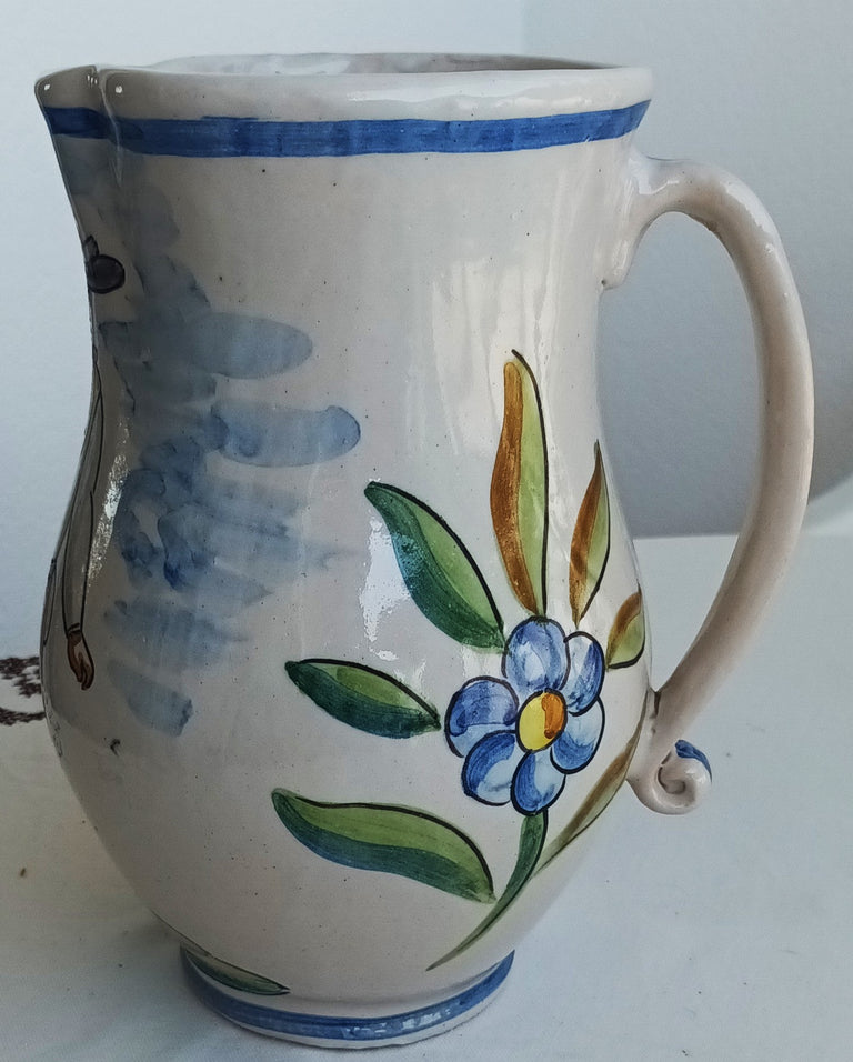 Large Vintage Spanish Faience Jug