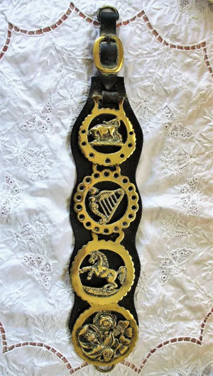 Antique English Victorian Four Brass Martingale