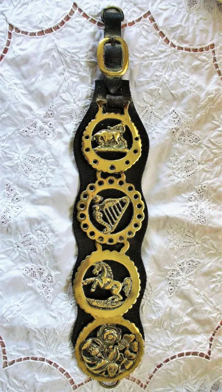 Antique English Victorian Four Brass Martingale