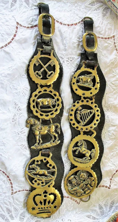Antique English Victorian Five Brass Martingale