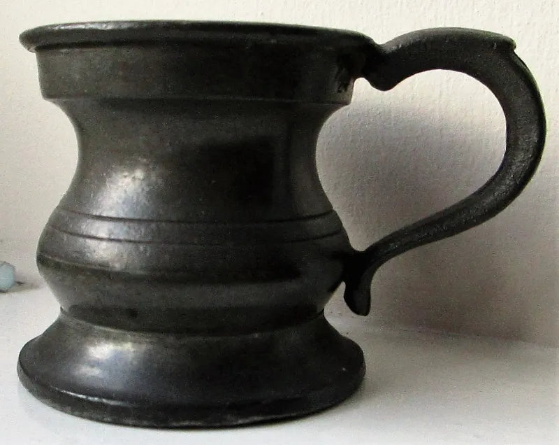 Antique English 1/6 Gill Pewter Baluster Measure