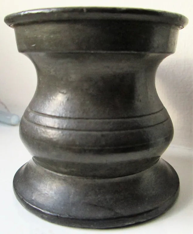 Antique English 1/6 Gill Pewter Baluster Measure