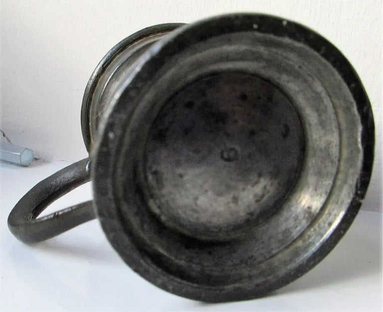 Antique English 1/6 Gill Pewter Baluster Measure