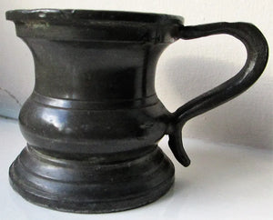 Antique English 1/6 Gill Pewter Baluster Measure ~ Harry Mason