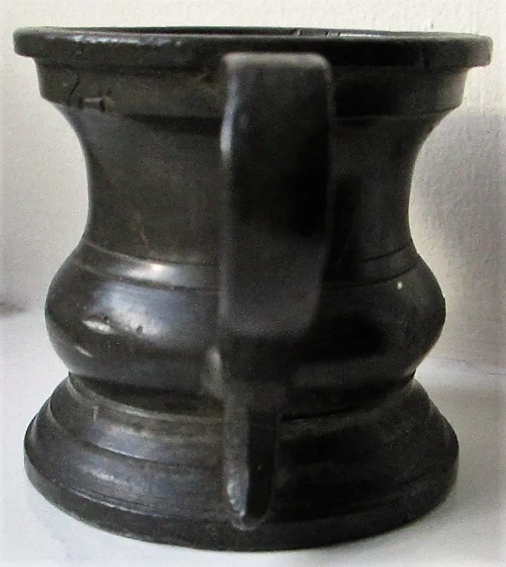 Antique English 1/6 Gill Pewter Baluster Measure ~ Harry Mason