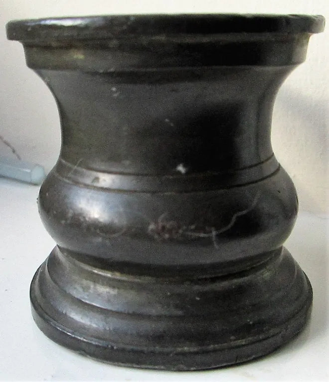 Antique English 1/6 Gill Pewter Baluster Measure ~ Harry Mason