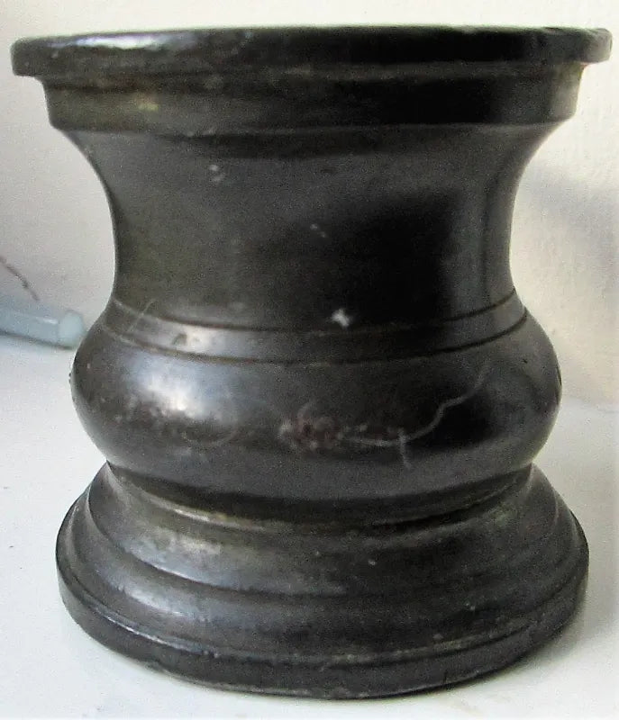 Antique English 1/6 Gill Pewter Baluster Measure ~ Harry Mason