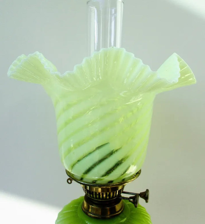 Antique English Victorian Brass Oil Lamp