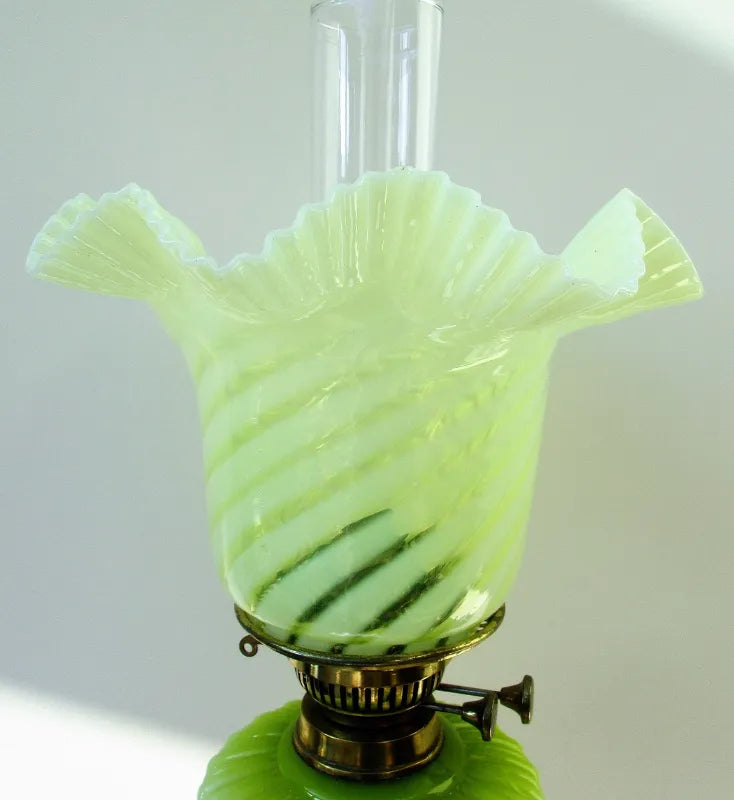 Antique English Victorian Brass Oil Lamp