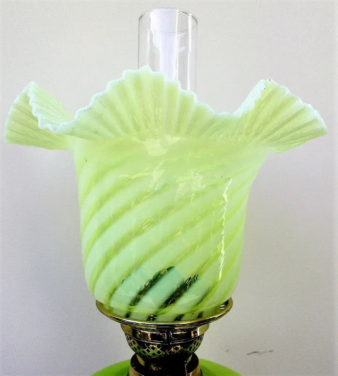 Antique English Victorian Brass Oil Lamp