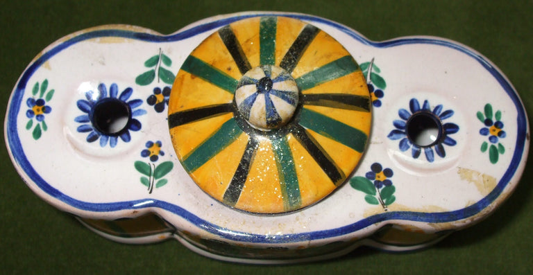 Vintage Aladin French Faience Encrier / Inkwell