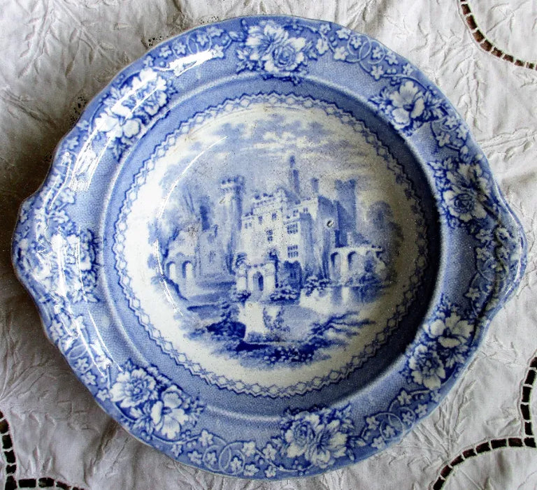 Antique Victorian Blue & White Transfer 