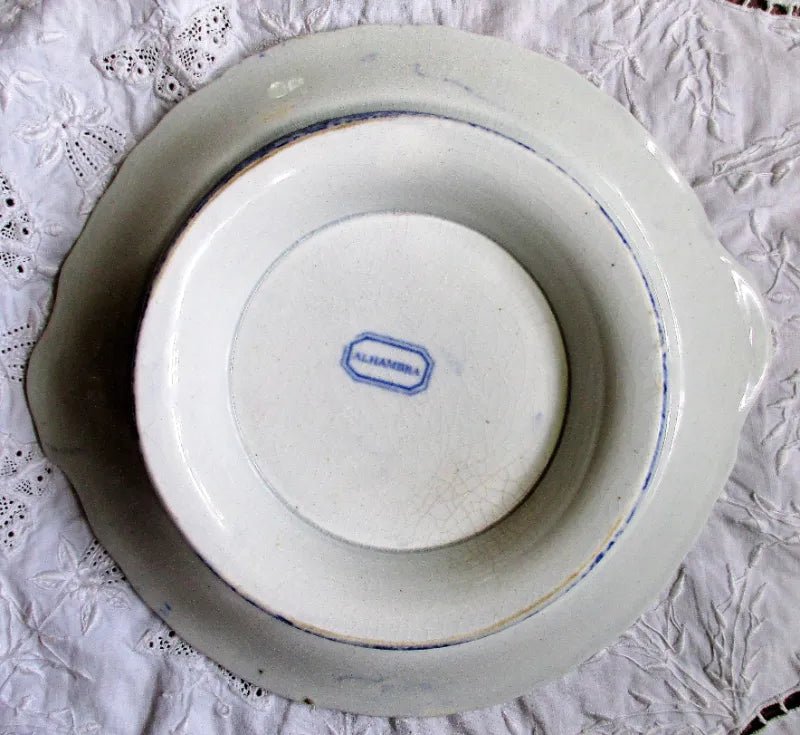 Antique Victorian Blue & White Transfer 