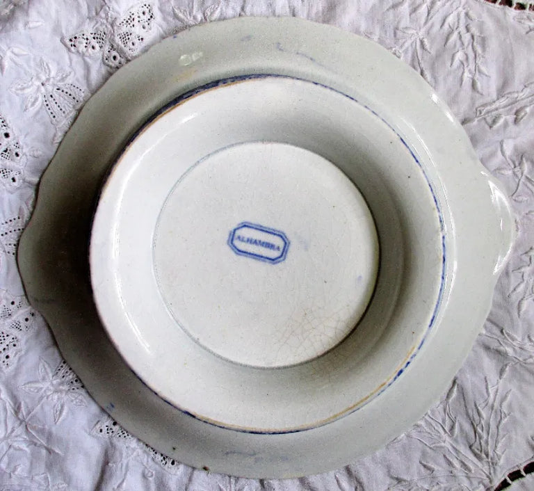 Antique Victorian Blue & White Transfer 