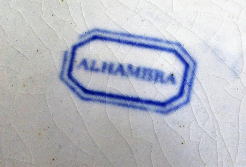 Antique Victorian Blue & White Transfer 