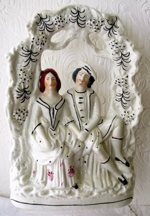 Antique Victorian Staffordshire "Arbour" Figure Group