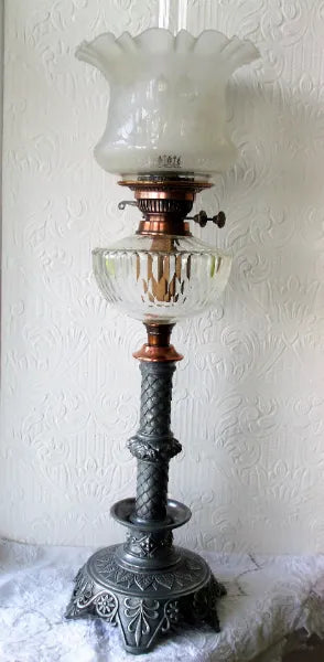 Art Nouveau Pewter Lamp