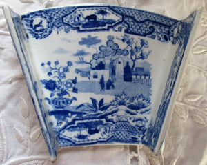 Antique Georgian Blue & White Transfer Pottery Asparagus Server ~ Spode