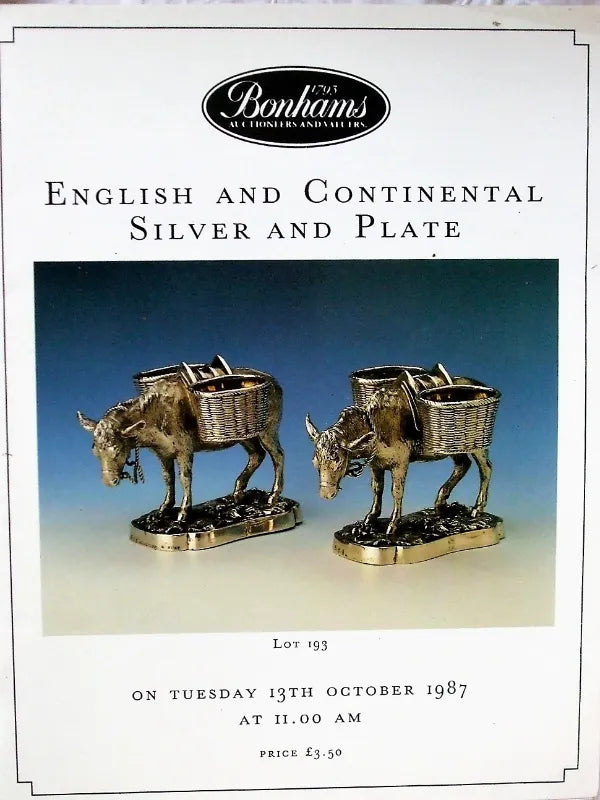 Bonhams ~ Silver and Plate ~ London ~ 13. 10. 1987