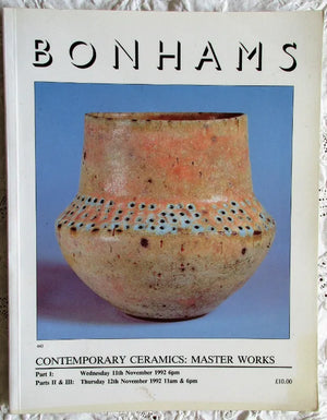 Bonhams ~ Contemporary Ceramics ~ London ~ 11. - 12. 11. 1992