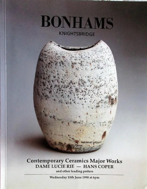 Bonhams ~ Contemporary Ceramics ~ London ~ 10. 06. 1998