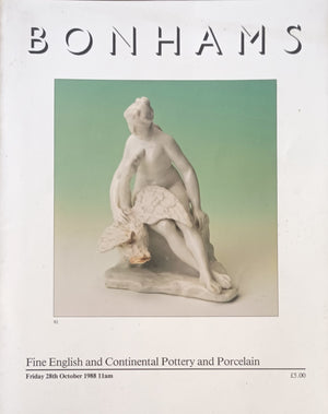 Bonhams ~ English and Continental Pottery and Porcelain ~ London ~ 28. 10. 1988