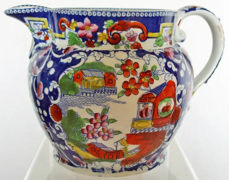 Georgian Chinoiserie Transfer Printed Quart Jug ~ Baggerley & Ball