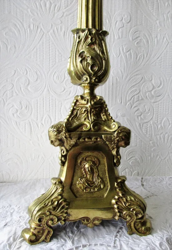 Antique English Victorian Cranberry Glass Oil Lamp