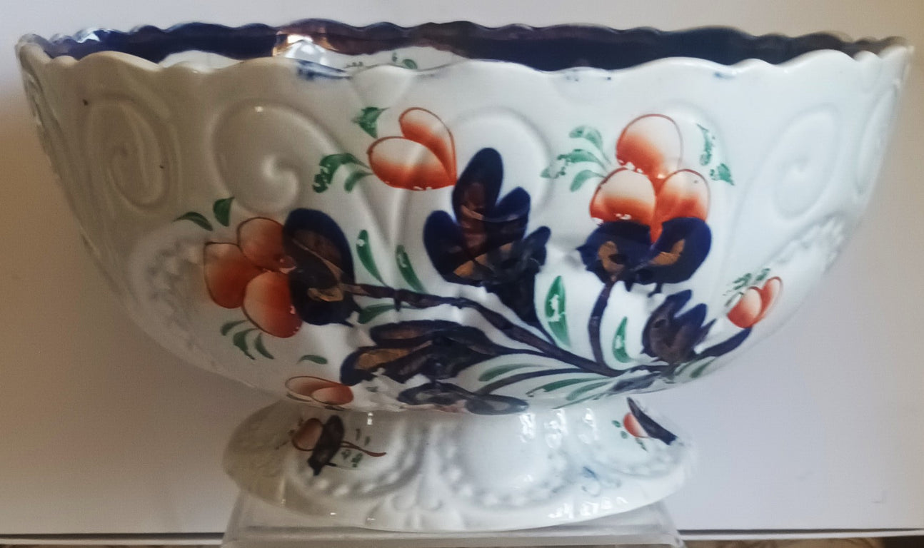 Basket of Flowers Footed Bowl 1b