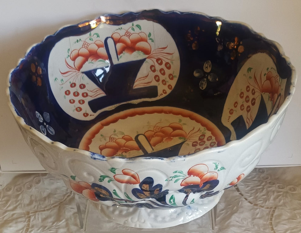 Basket of Flowers Footed Bowl 1c