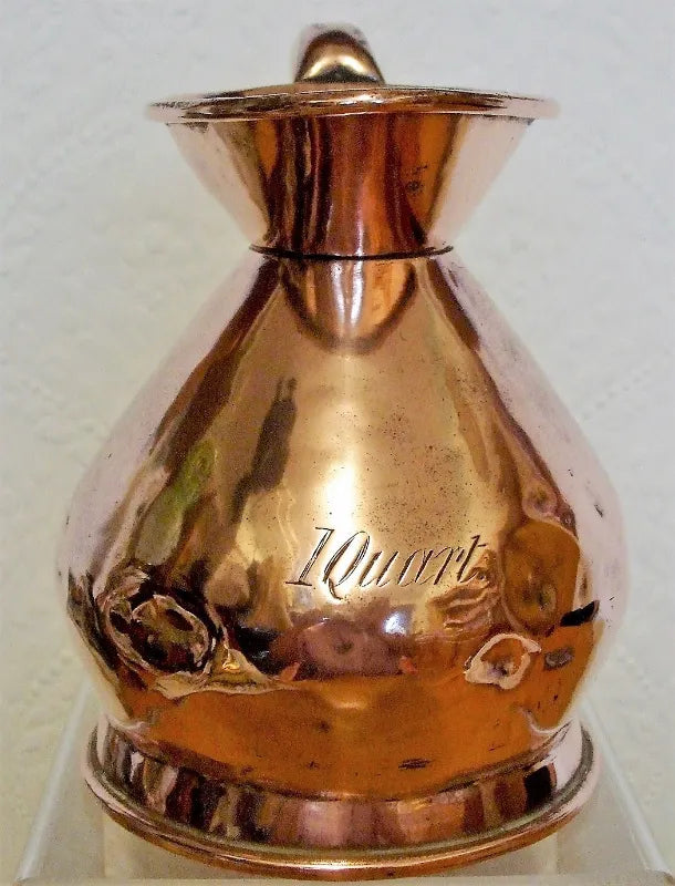 Antique English Victorian Copper Quart Measure ~ Benham & Froud