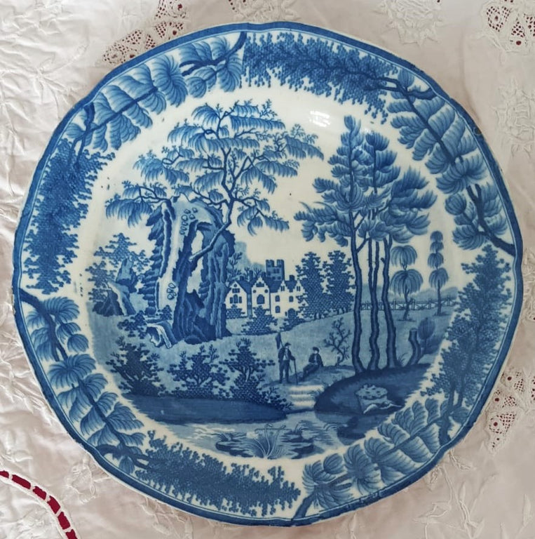 Antique English Georgian Blue and White Transfer 