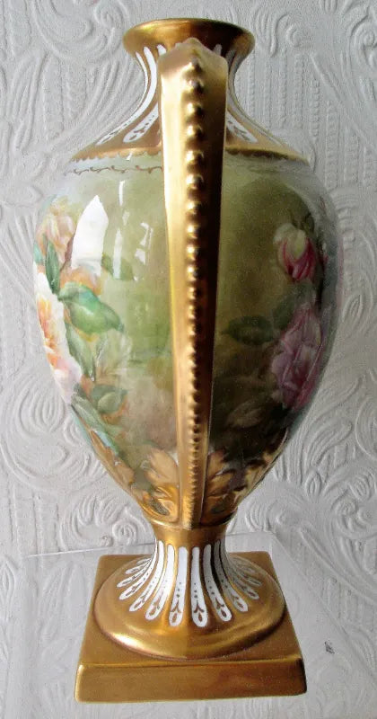 Hand-Painted & Gilded Porcelain Vase ~ 