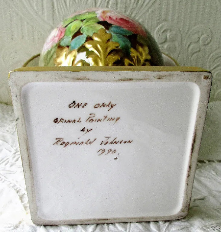 Hand-Painted & Gilded Porcelain Vase ~ 