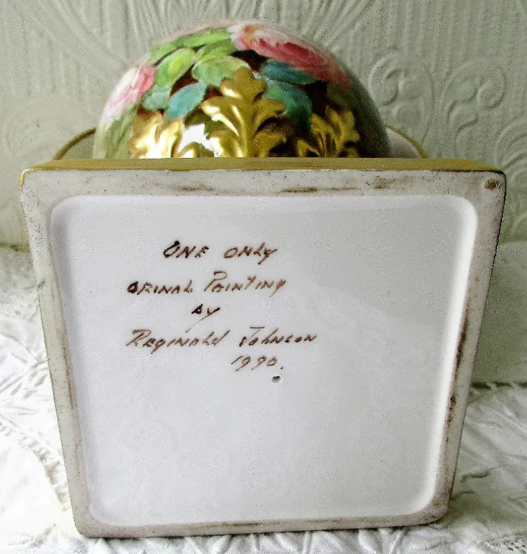 Hand-Painted & Gilded Porcelain Vase ~ 