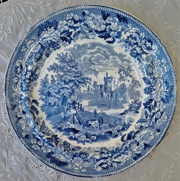 Antique Georgian Blue & White Transfer 