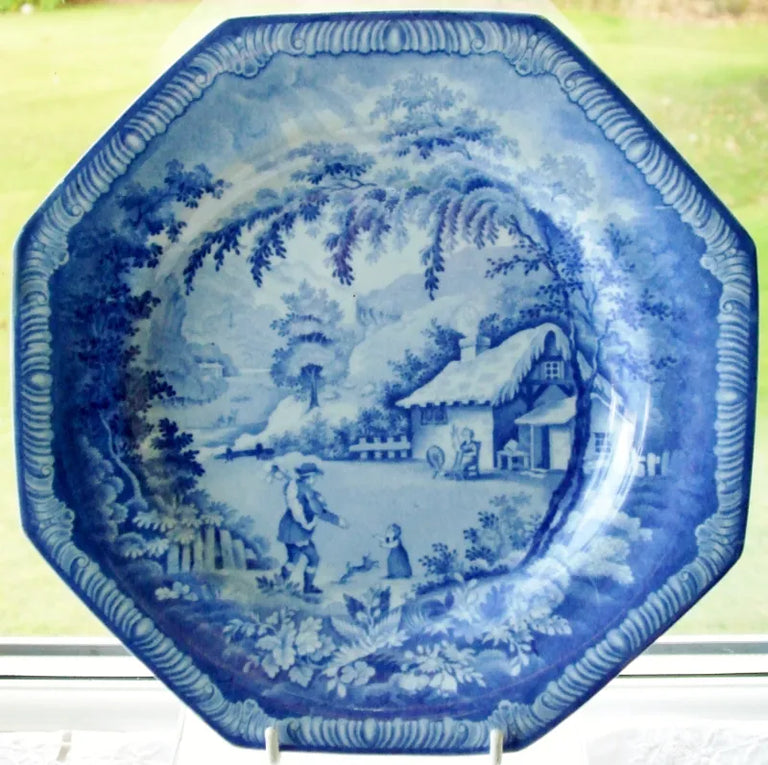 Georgian Blue & White Transfer 