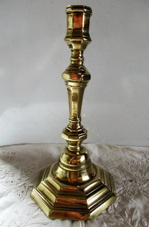 Antique English Georgian Brass Candlestick