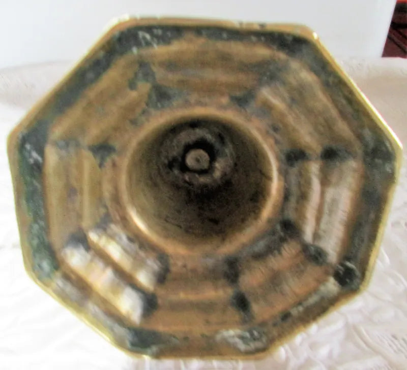 Antique English Georgian Brass Candlestick
