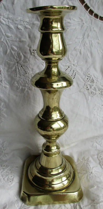Antique English Victorian Brass Candlestick