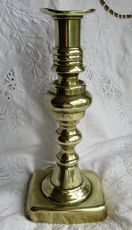 Antique English Victorian Brass Candlestick