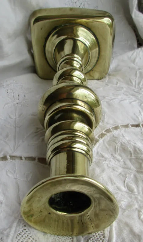 Antique English Victorian Brass Candlestick