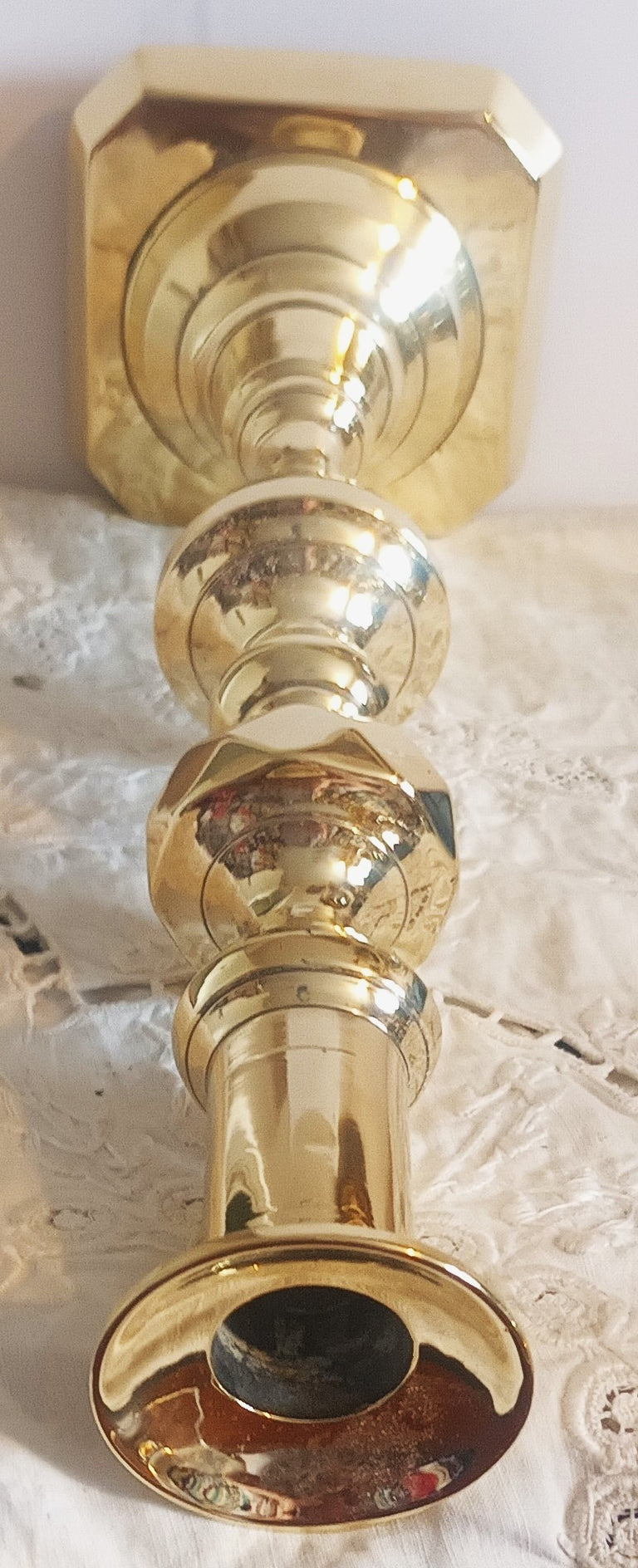 Antique English Victorian Brass Candlestick