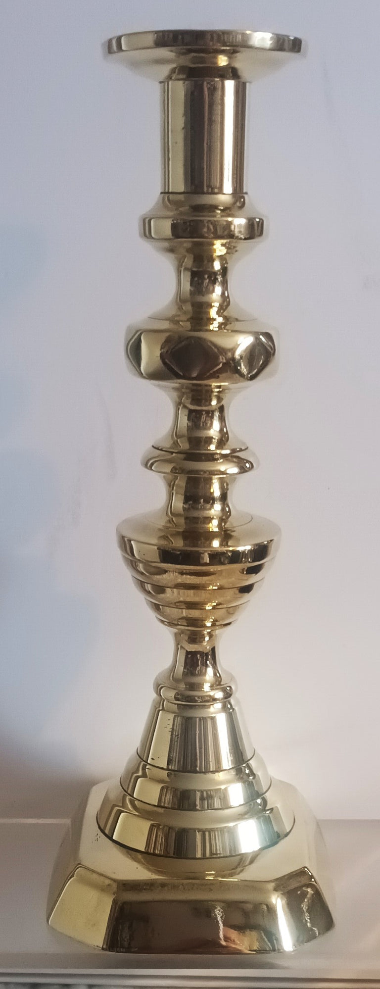 Antique English Victorian Brass Candlestick