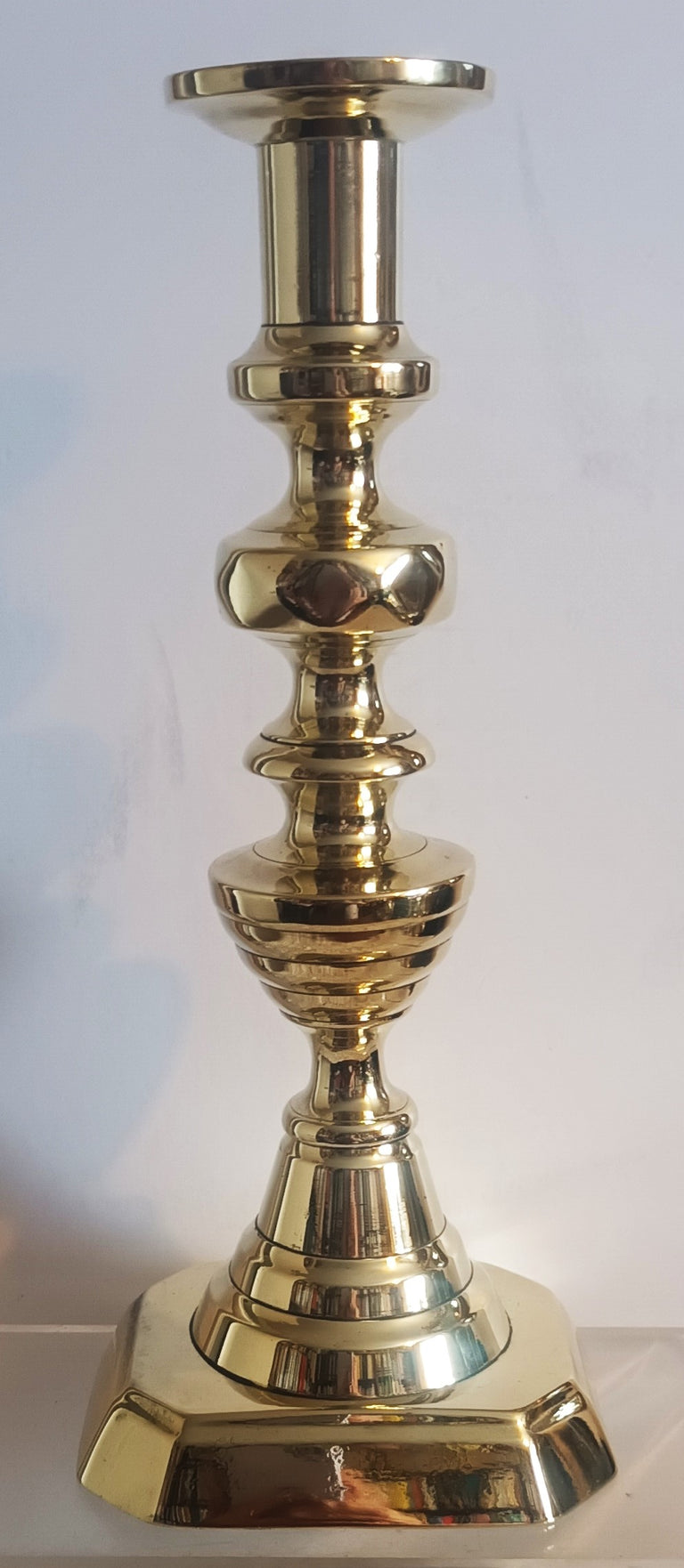 Antique English Victorian Brass Candlestick