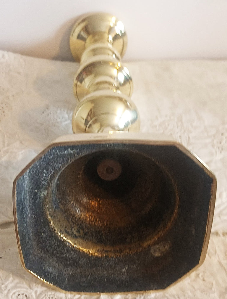 Antique English Victorian Brass Candlestick