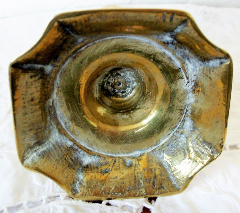Antique English Georgian Brass Candlestick
