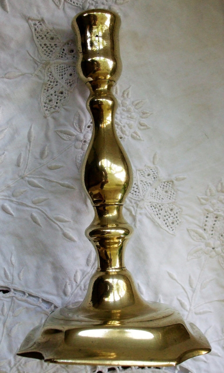 Antique English Georgian Brass Candlestick
